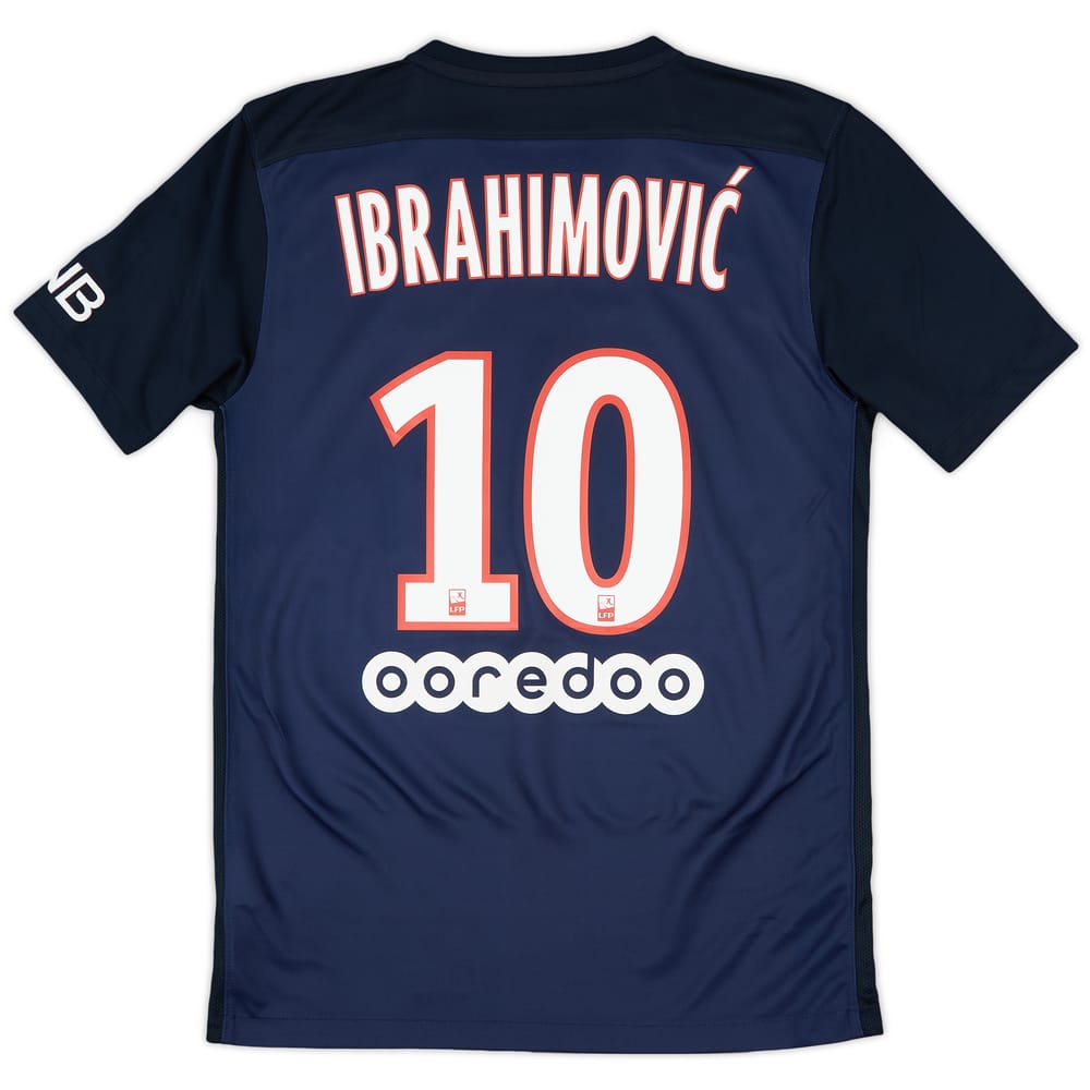 2015-16 Paris Saint-Germain Home Shirt Ibrahimovic #10 - 8/10 - (S)