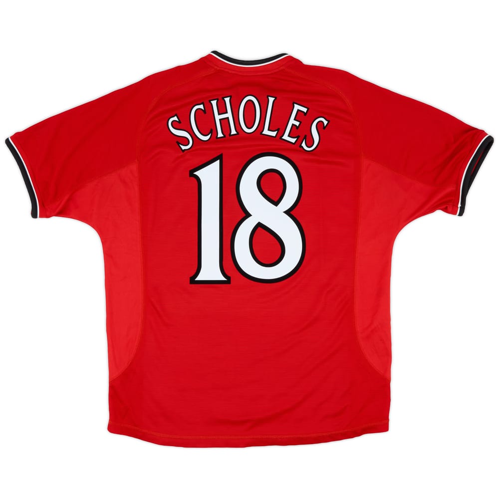 2000-02 Manchester United Home Shirt Scholes #18 - 8/10 - (L)