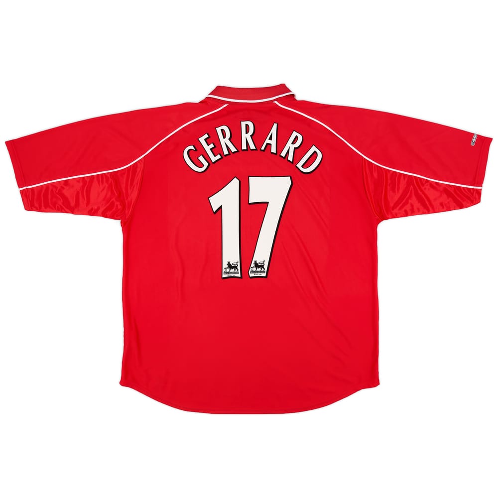 2000-02 Liverpool Home Shirt Gerrard #17 - 9/10 - (3XL)