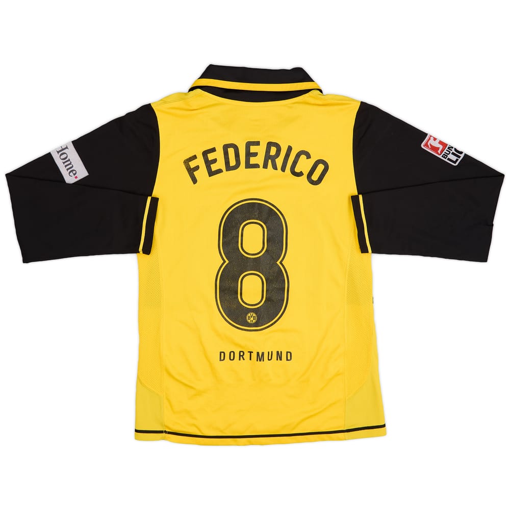 2007-08 Borussia Dortmund Player Issue Home L/S Shirt Federico #8 - 5/10 - (S)