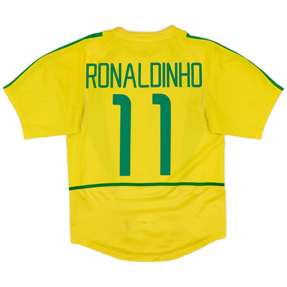 2002-04 Brazil Home Shirt Ronaldinho #11 - 6/10 - (S)