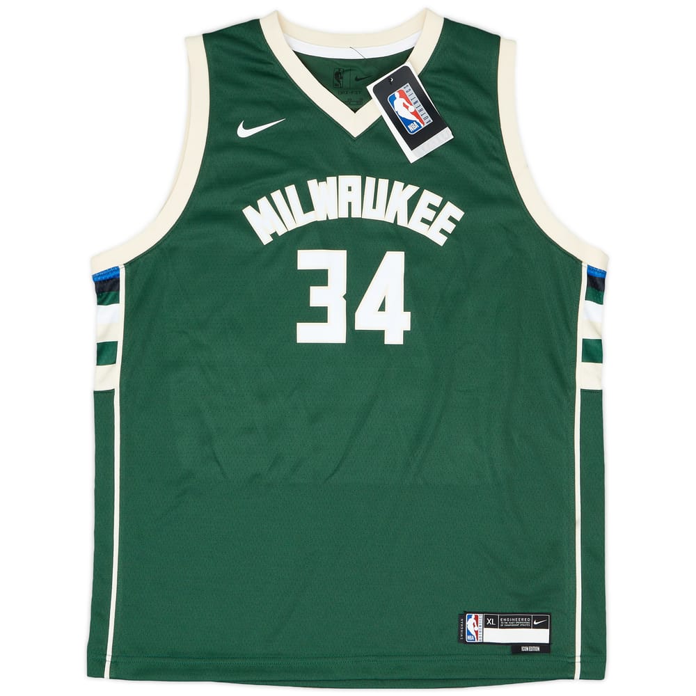 2017-25 Milwaukee Bucks Antetokounmpo #34 Nike Swingman Away Jersey (XL.Boys)