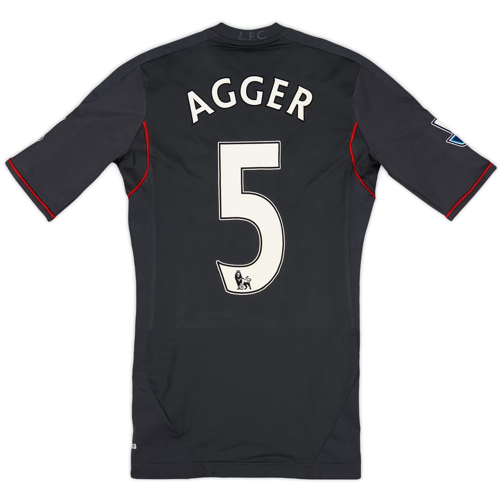 2011-12 Liverpool Player Issue TechFit Away Shirt Agger #5 (S/M)