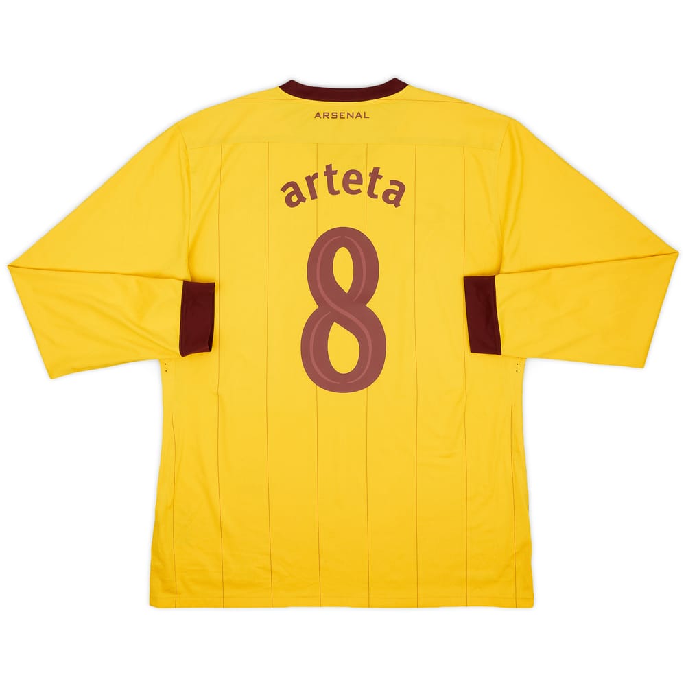 2010-13 Arsenal Player Issue Away L/S Shirt Arteta #8 - 8/10 - (XL)