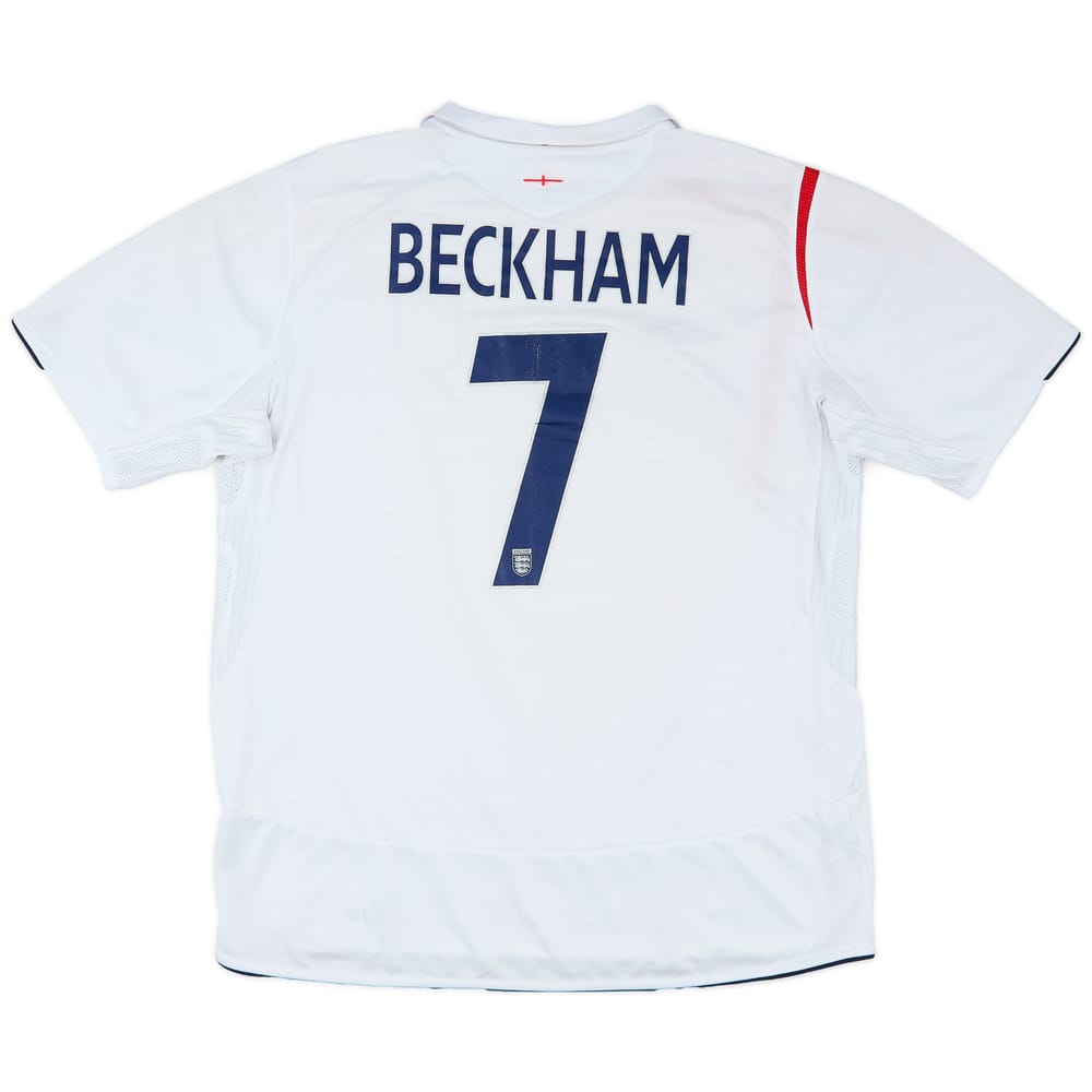 2005-07 England Home Shirt Beckham #7 - 6/10 - (XL)