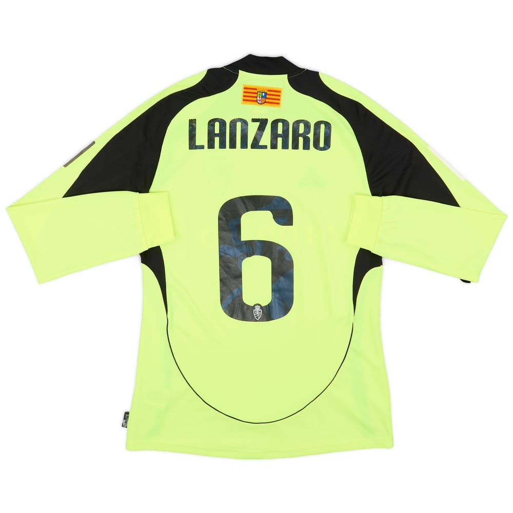 2010-11 Real Zaragoza Match Issue Away L/S Shirt Lanzaro #6