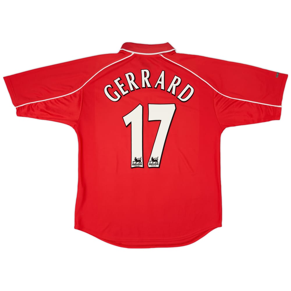 2000-02 Liverpool Home Shirt Gerrard #17 - 8/10 - (XL)
