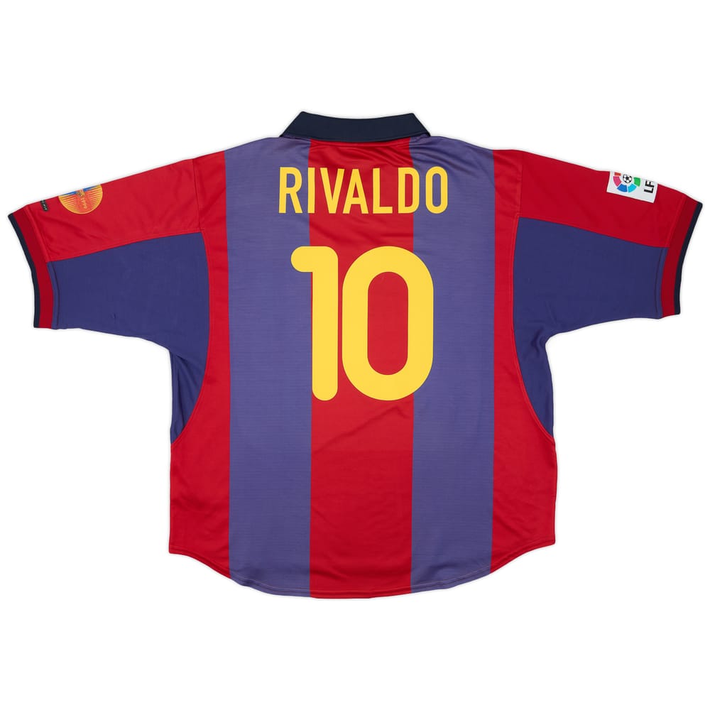 2000-01 Barcelona Home Shirt Rivaldo #10 - 6/10 - (XL)