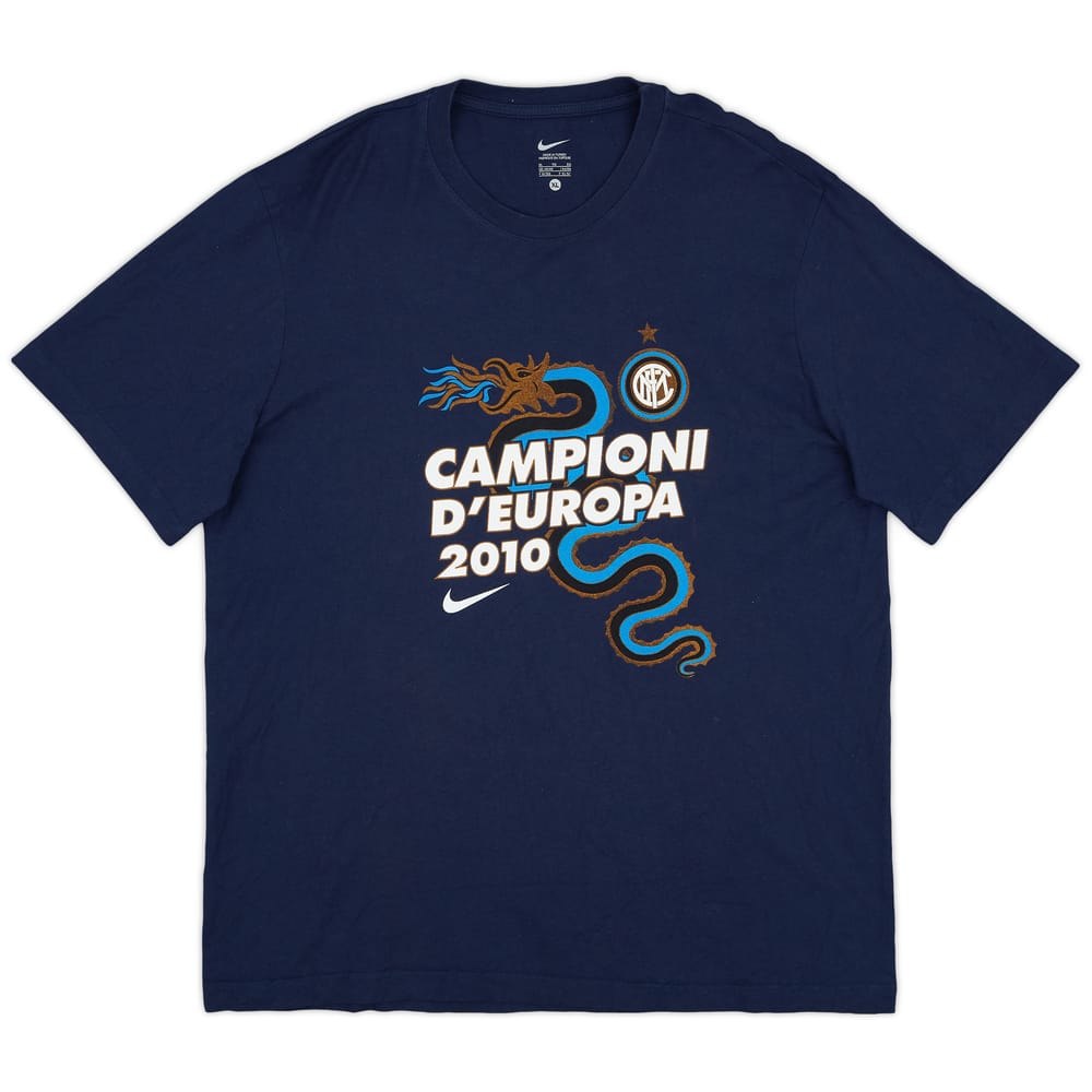 2010-11 Inter Milan 'Campioni D'Europa' Nike Graphic Tee - 8/10 - (XL)