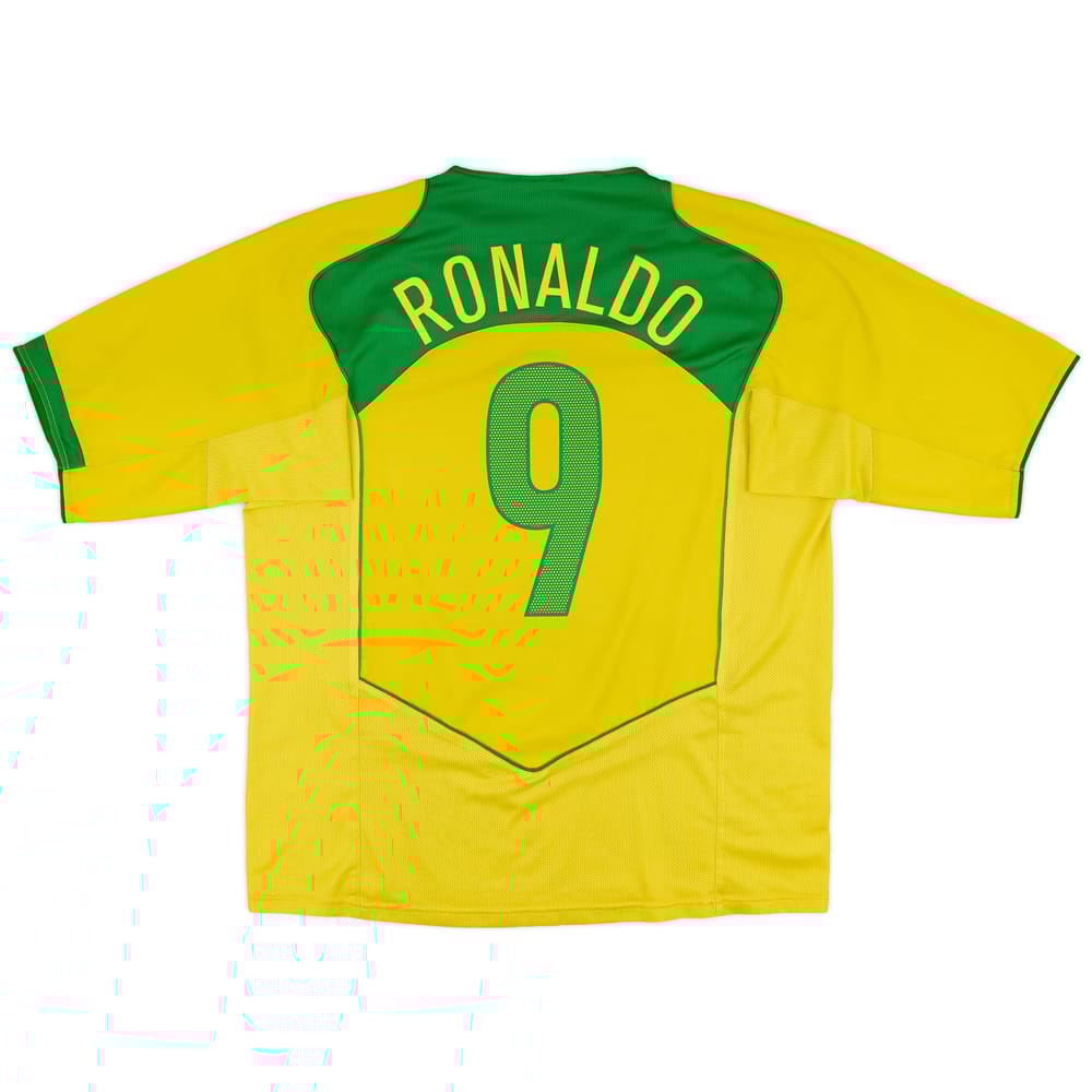 2004-06 Brazil Home Shirt Ronaldo #9 - 6/10 - (XL)