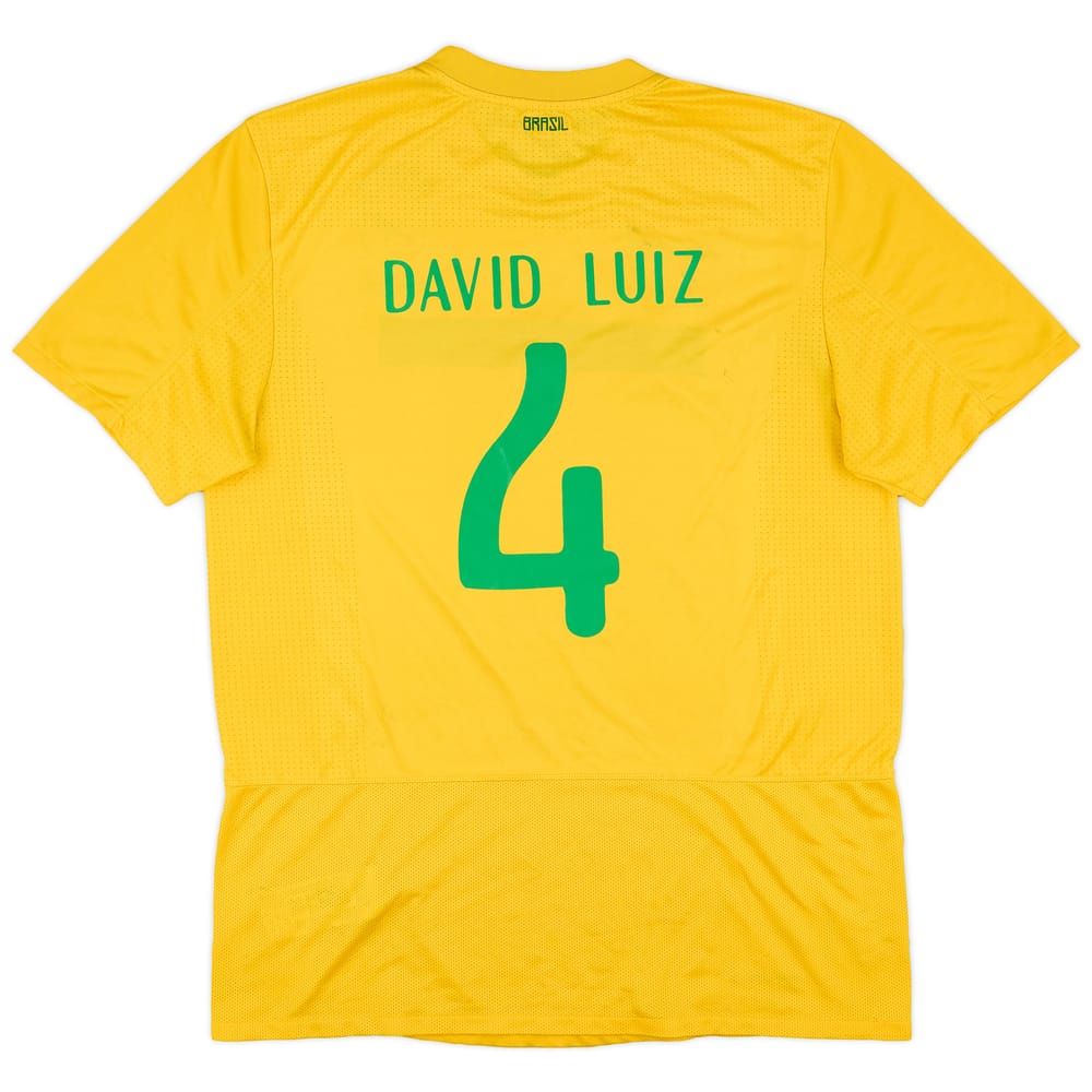 2011 Brazil Home Shirt David Luiz #4 - 6/10 - (L)
