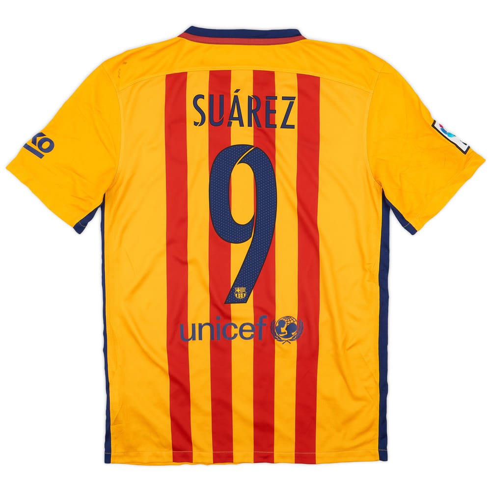 2015-16 Barcelona Away Shirt Suarez #9 - 5/10 - (S)