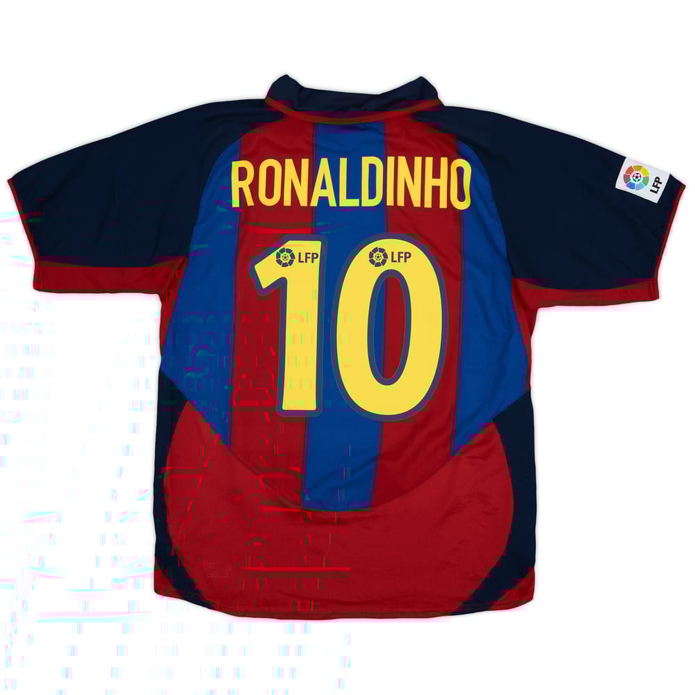 2003-04 Barcelona Home Shirt Ronaldinho #10 - 7/10 - (M)