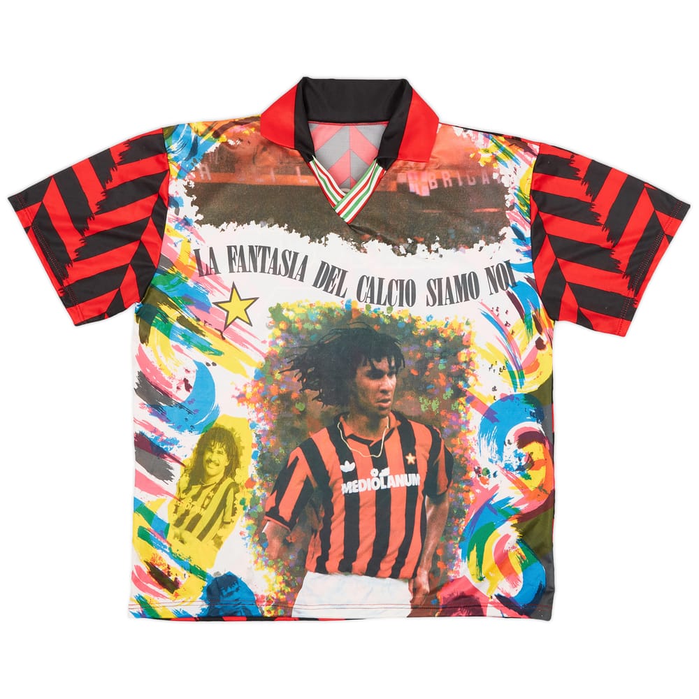 1991-92 AC Milan Graphic Tee Gullit #10 - 9/10 - (XL)