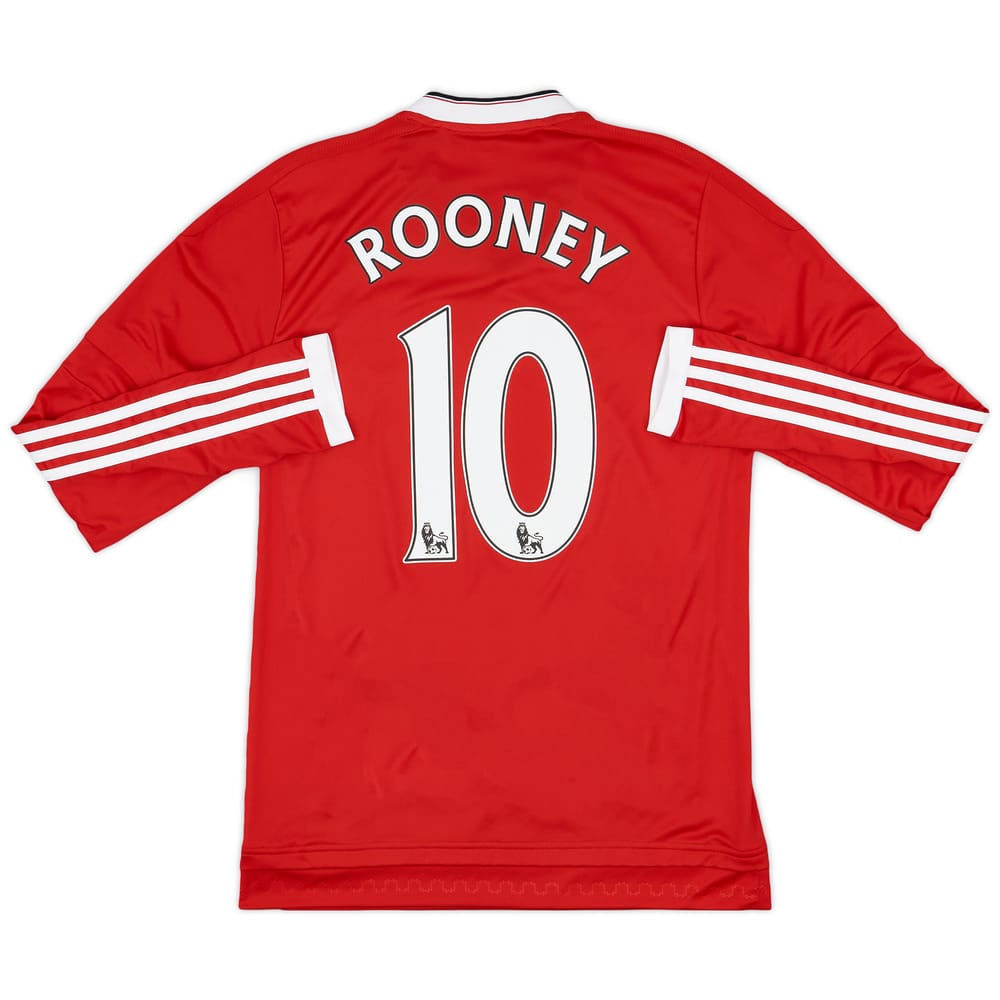 2015-16 Manchester United Home L/S Shirt Rooney #10 - 9/10 - (S)