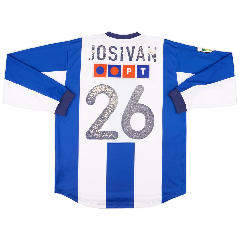 2000-01 Porto B Match Issue Home L/S Shirt Josivan #26