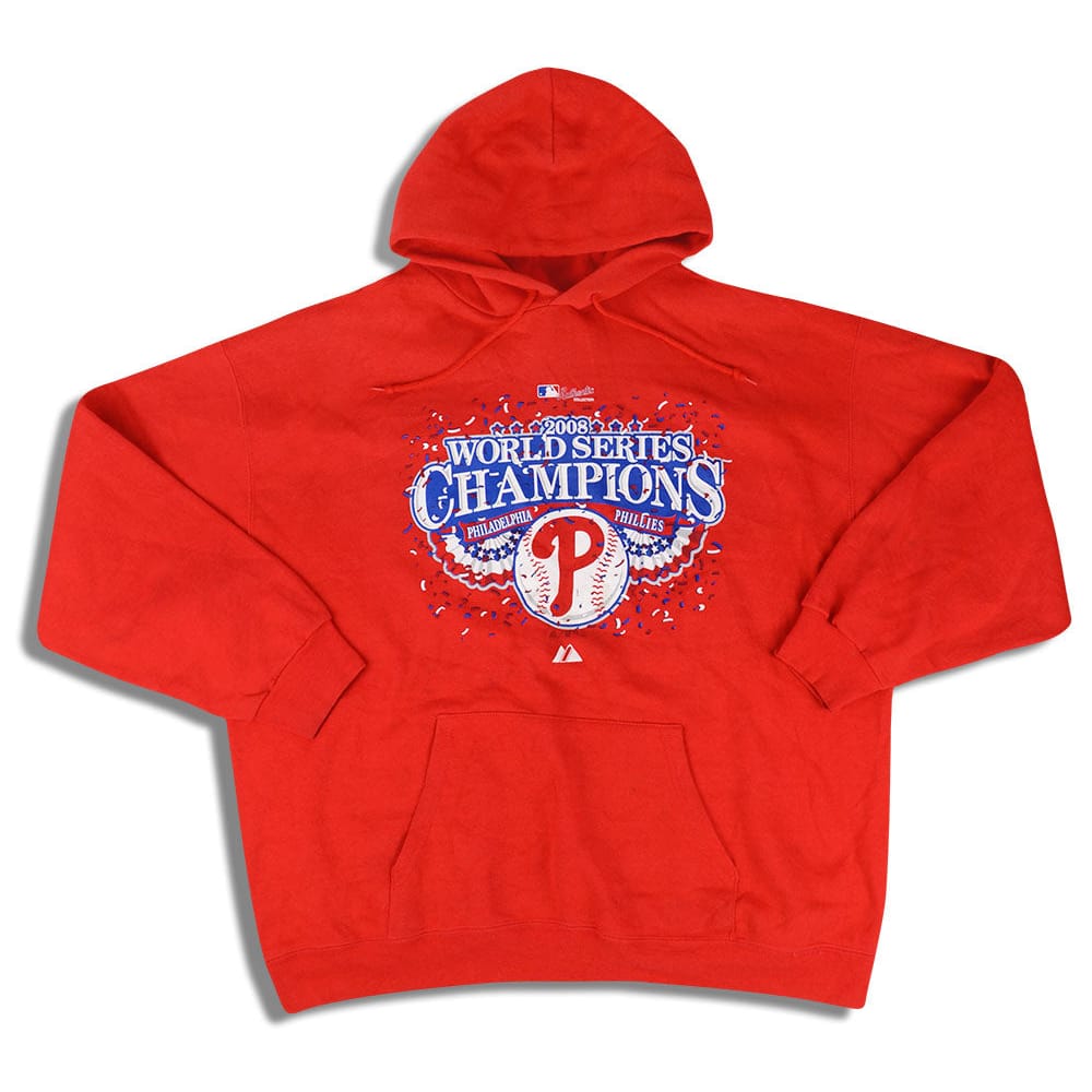 2008 Philadelphia Phillies World Series Champions Majestic Hooded Sweat Top XL
