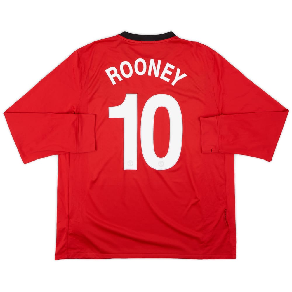 2009-10 Manchester United Home L/S Shirt Rooney #10 - 8/10 - (XL)