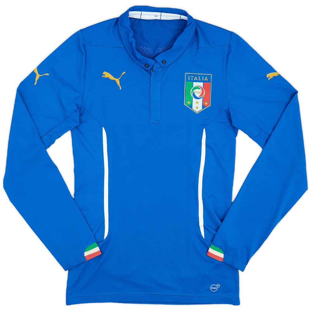 2014-15 Italy Authentic Home L/S Shirt - 7/10 - (L)