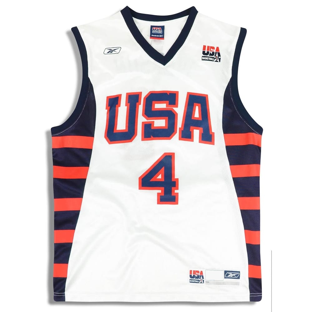 2004 USA Iverson #4 Reebok Jersey (Home) M