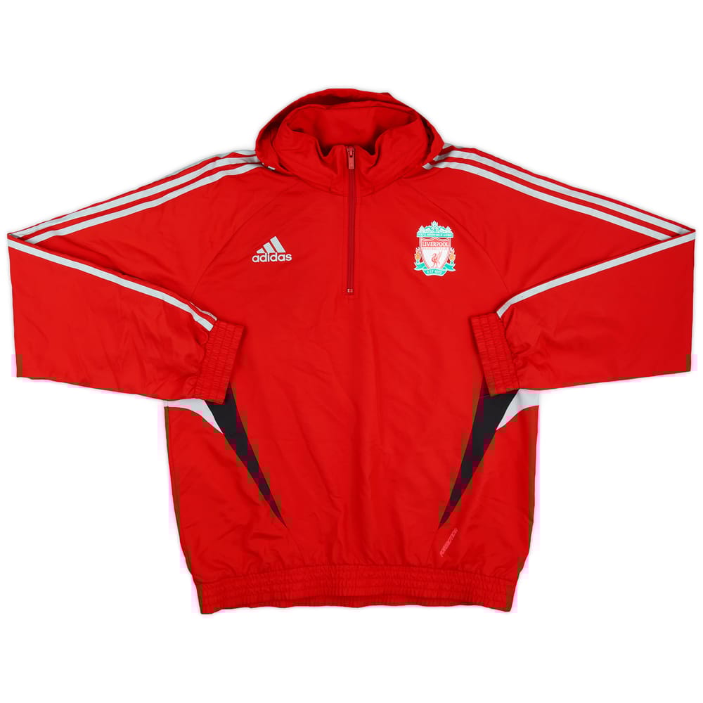 2008-09 Liverpool adidas 1/4 Zip Hooded Rain Jacket - 6/10 - (XL)