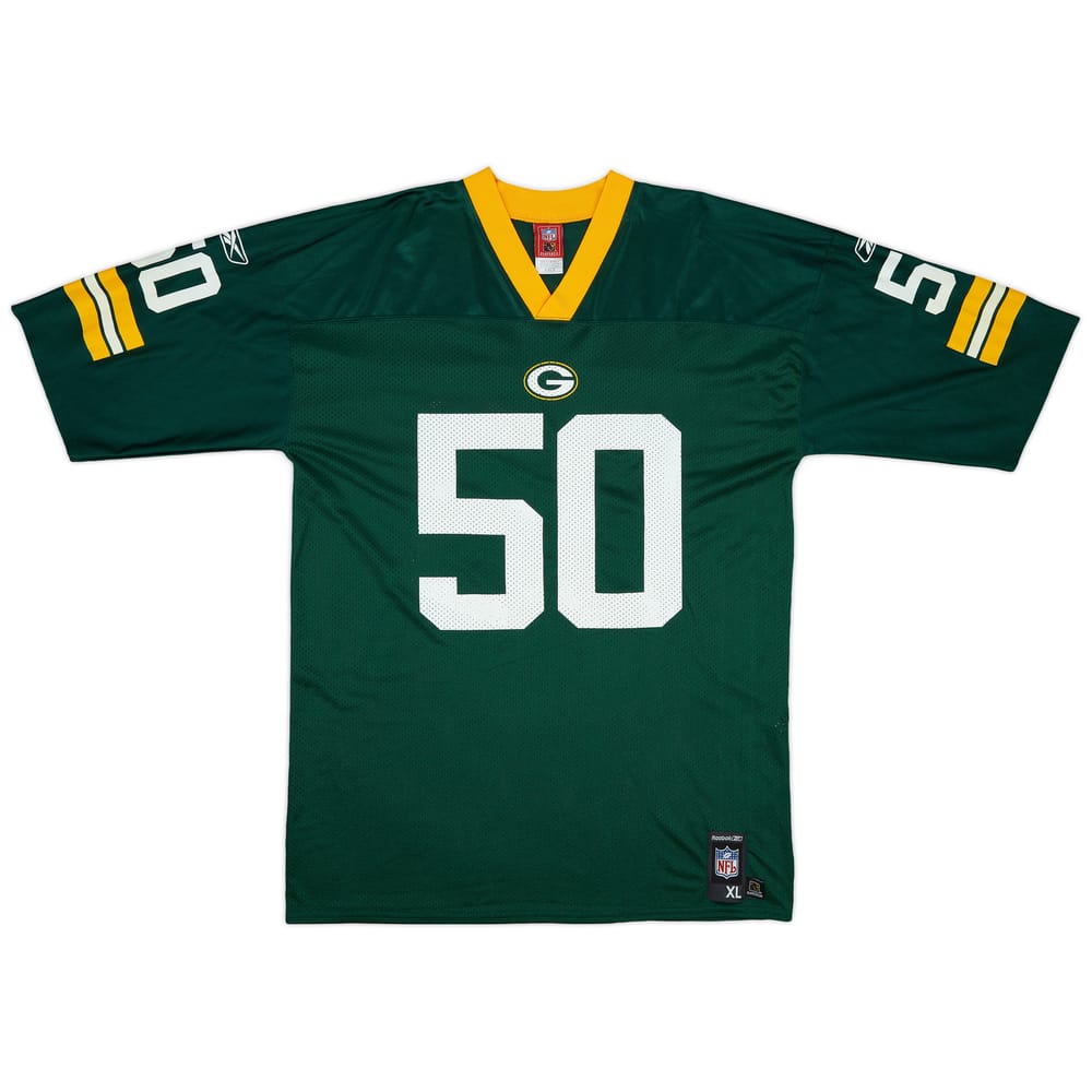 2006 Green Bay Packers Hawk #50 Reebok Replica Home Jersey - 8/10 - (XL)