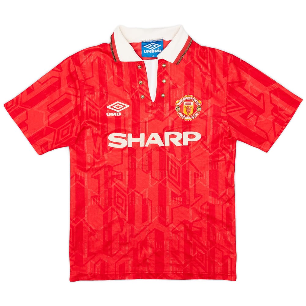 1992-94 Manchester United Home Shirt - 6/10 - (XL.Boys)