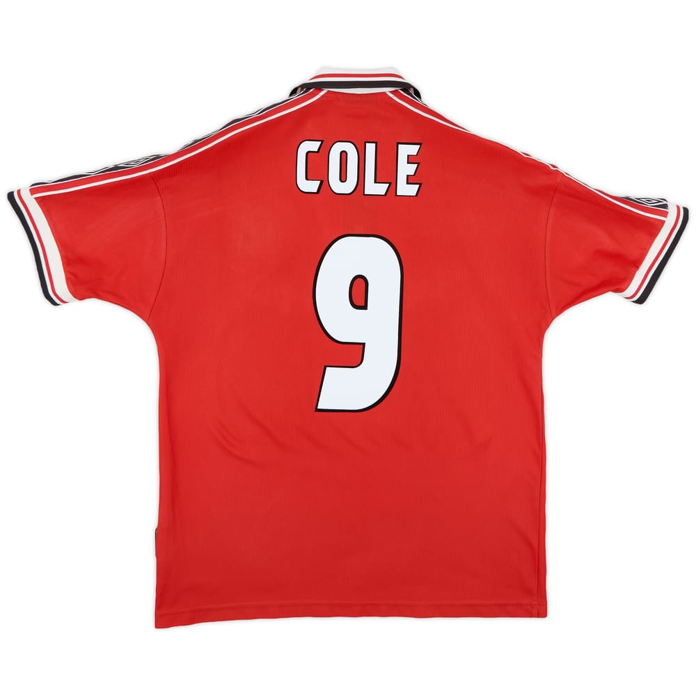 1998-00 Manchester United Home Shirt Cole #9 - 6/10 - (L)