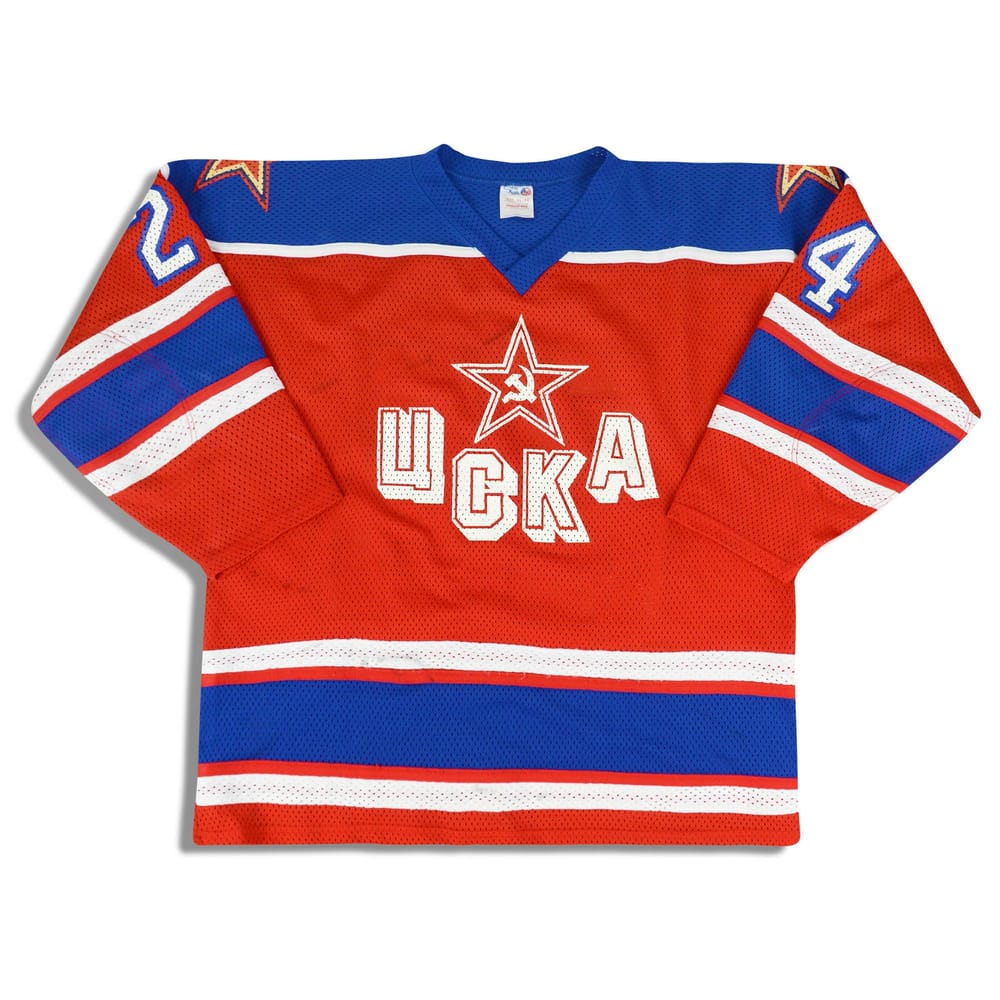 1988-89 HC CSKA Moscow Makarov #24 Athletic Knit Jersey (Home) XL