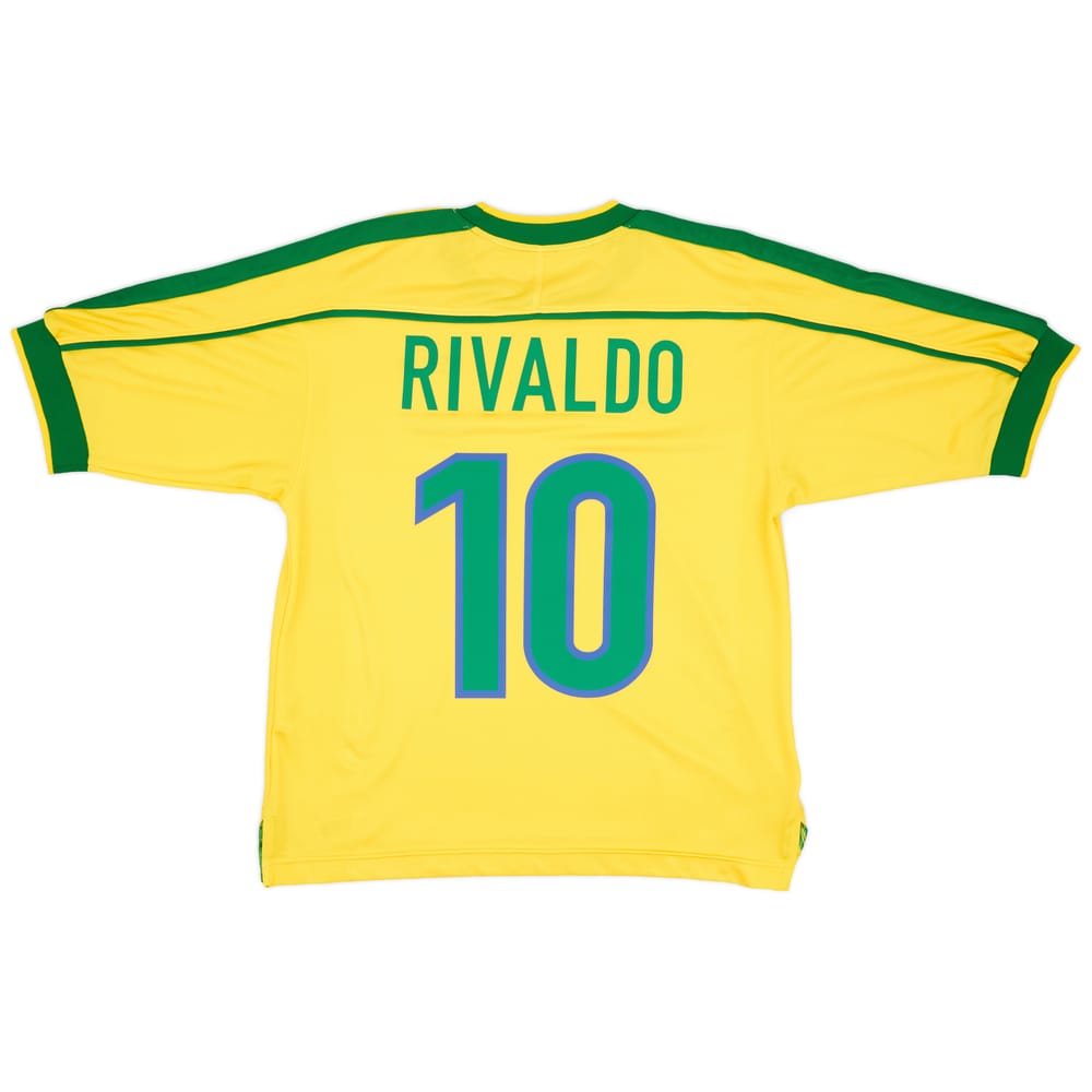 1998-00 Brazil Home Shirt Rivaldo #10 - 6/10 - (M)
