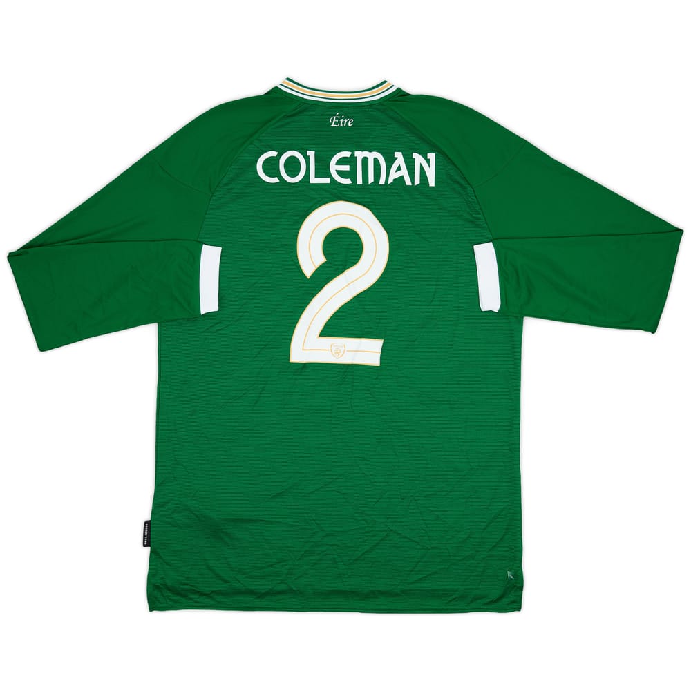 2020-21 Ireland Home L/S Shirt Coleman #2 - 8/10 - (XL)