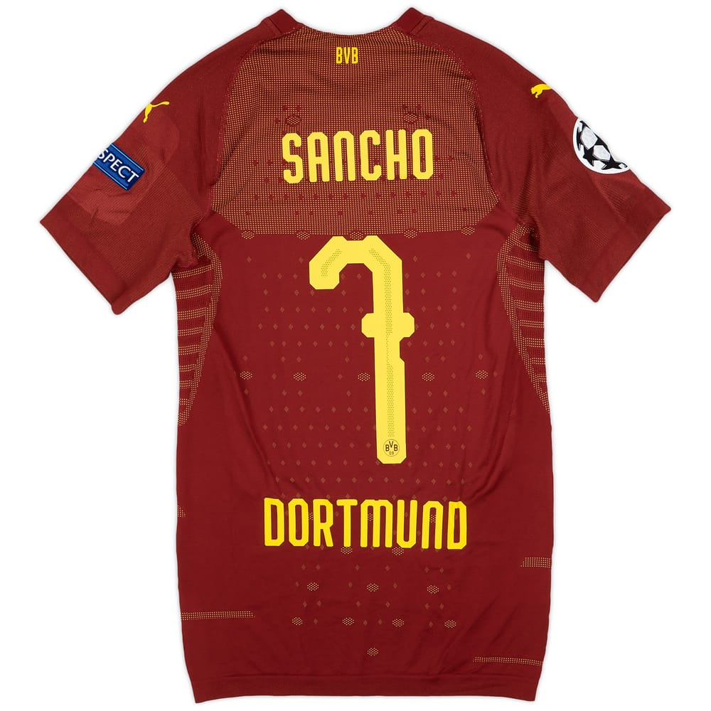 2018-19 Borussia Dortmund Player Issue Champions League Third Shirt Sancho #7