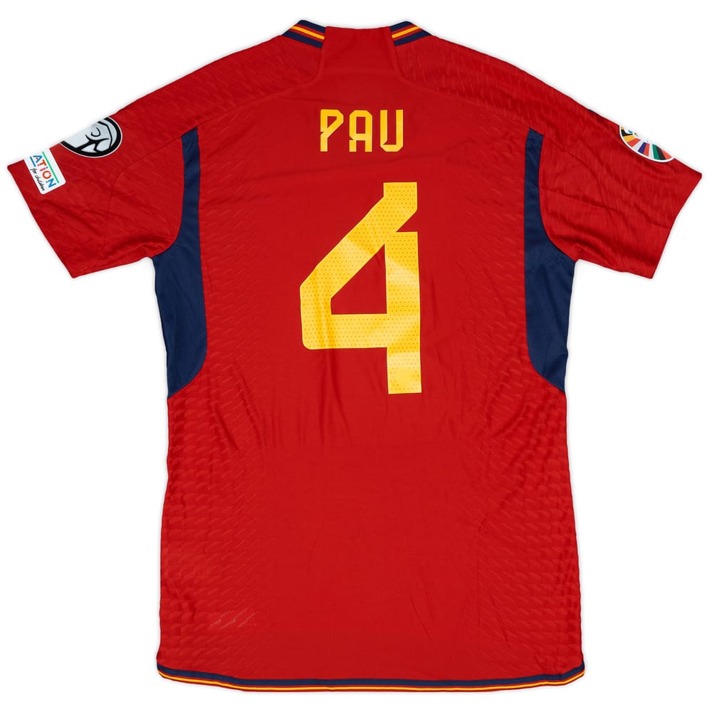 2022-23 Spain Match Issue Home Shirt Pau #4