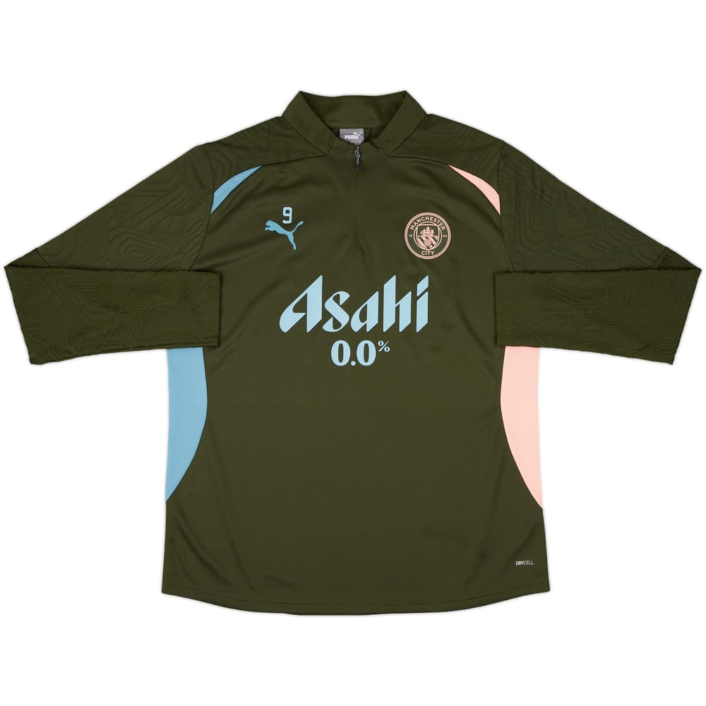 2024-25 Manchester City Player Issue 1/4 Zip Training Top #9 (Haaland) - As New - (XXL)