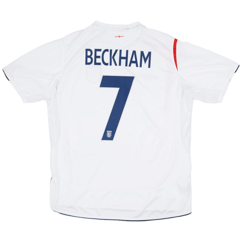 2005-07 England Home Shirt Beckham #7 - 6/10 - (XL)