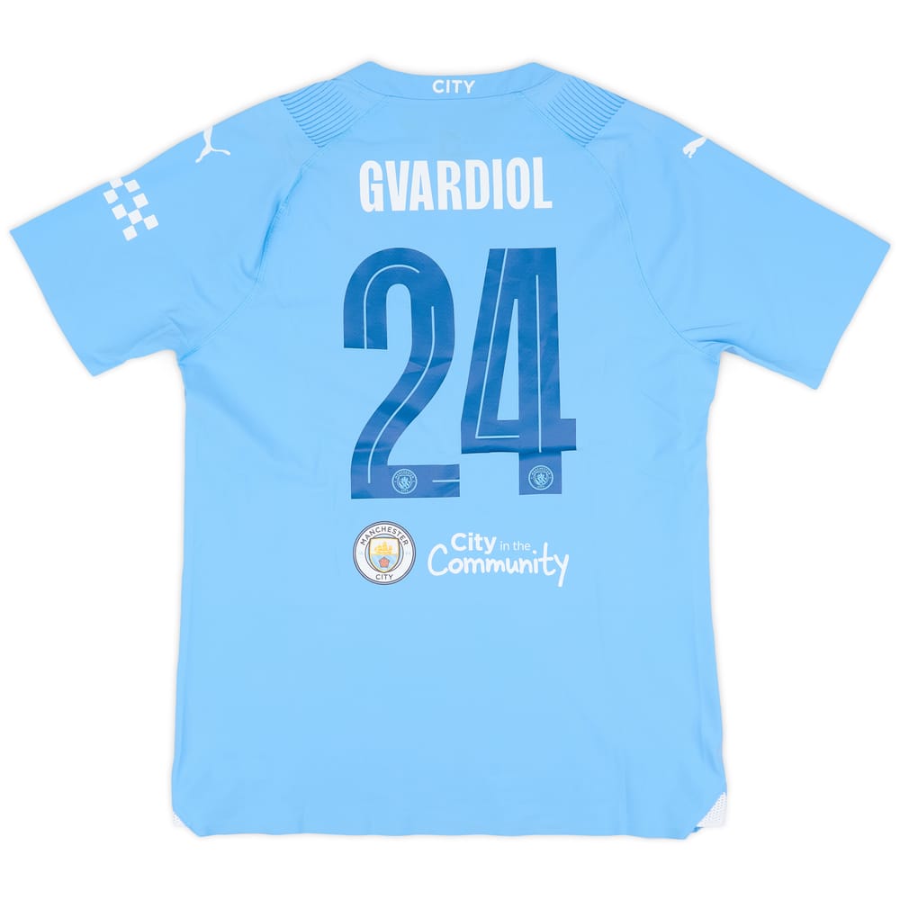 2023-24 Manchester City Match Issue FA Cup Final Home Shirt Gvardiol #24