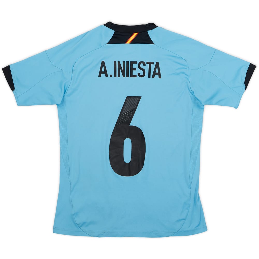 2012-14 Spain Away Shirt Iniesta #6 - 6/10 - (L.Boys)