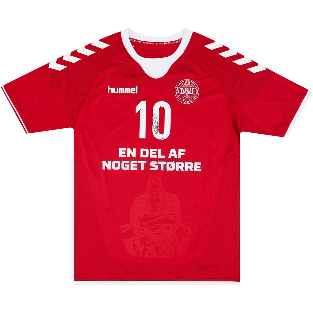 2016-17 Denmark Match Issue Signed Home Shirt #10