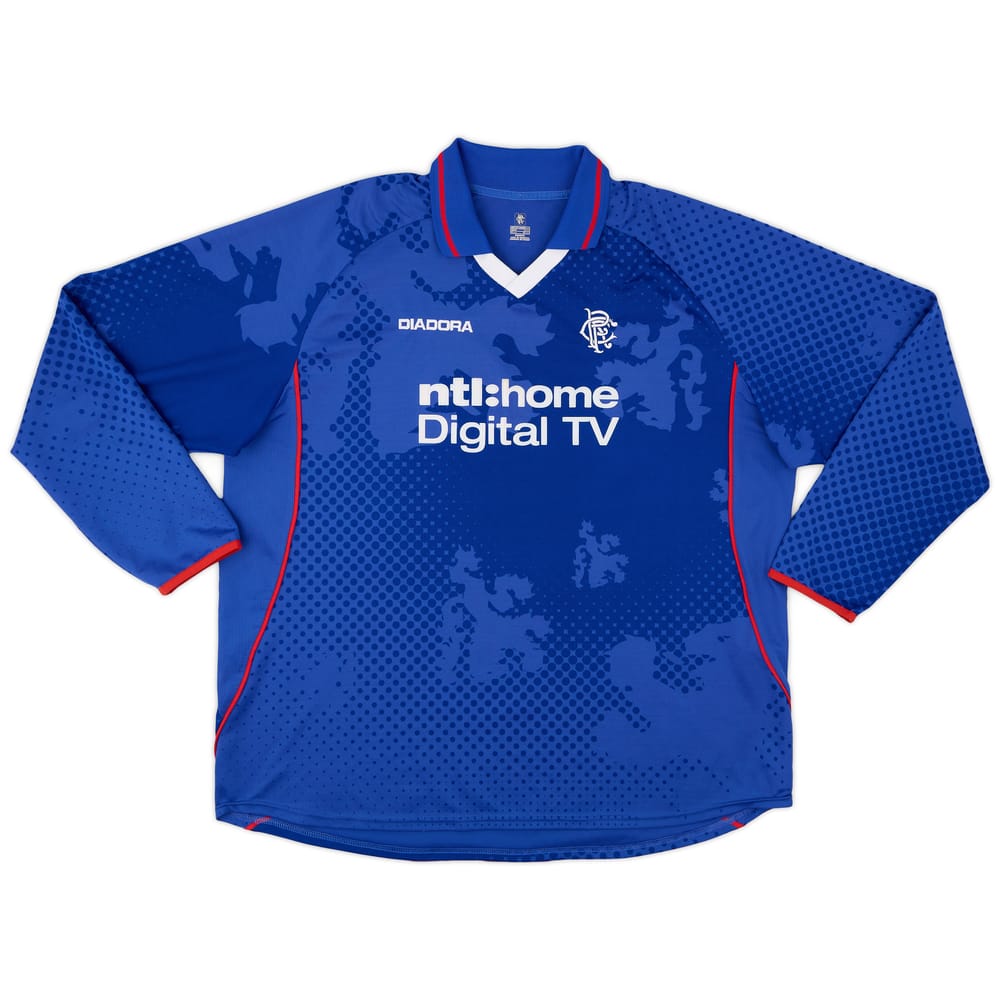2002-03 Rangers Home L/S Shirt - 9/10 - (3XL)