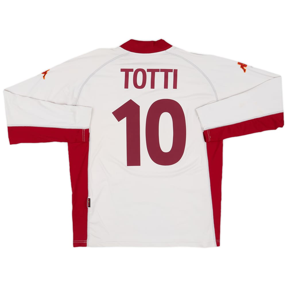2001-02 Roma Away L/S Shirt Totti #10 - 5/10 - (XXL)