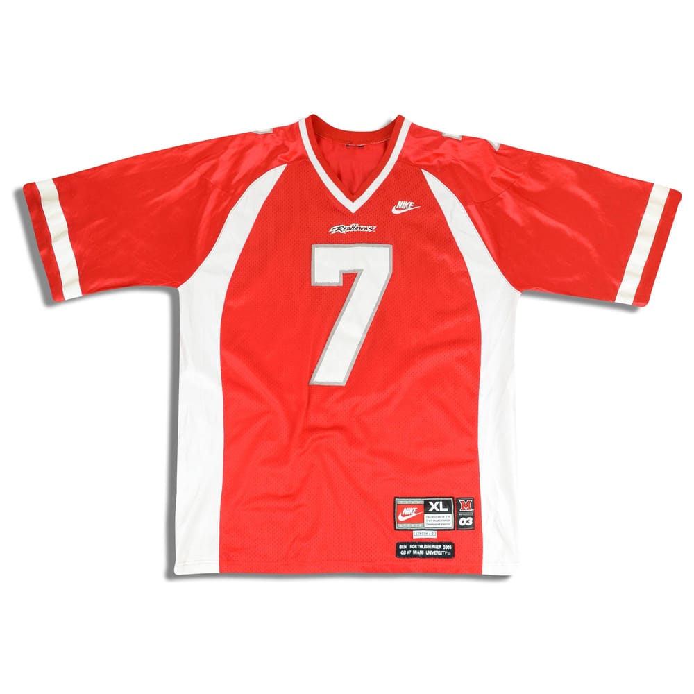 2003 Miami Redhawks Roethlisberger #7 Nike Throwback Jersey (Home) XL