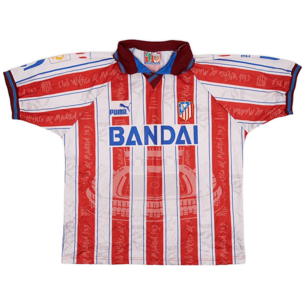 1996-97 Atletico Madrid Home Shirt - 4/10 - (XL)