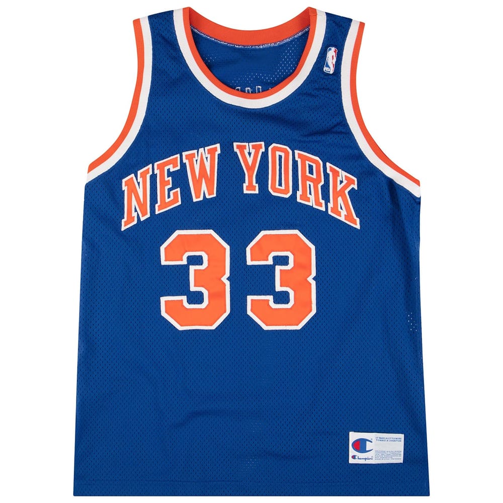 1991-95 Authentic New York Knicks Ewing #33 Champion Jersey (Away) L