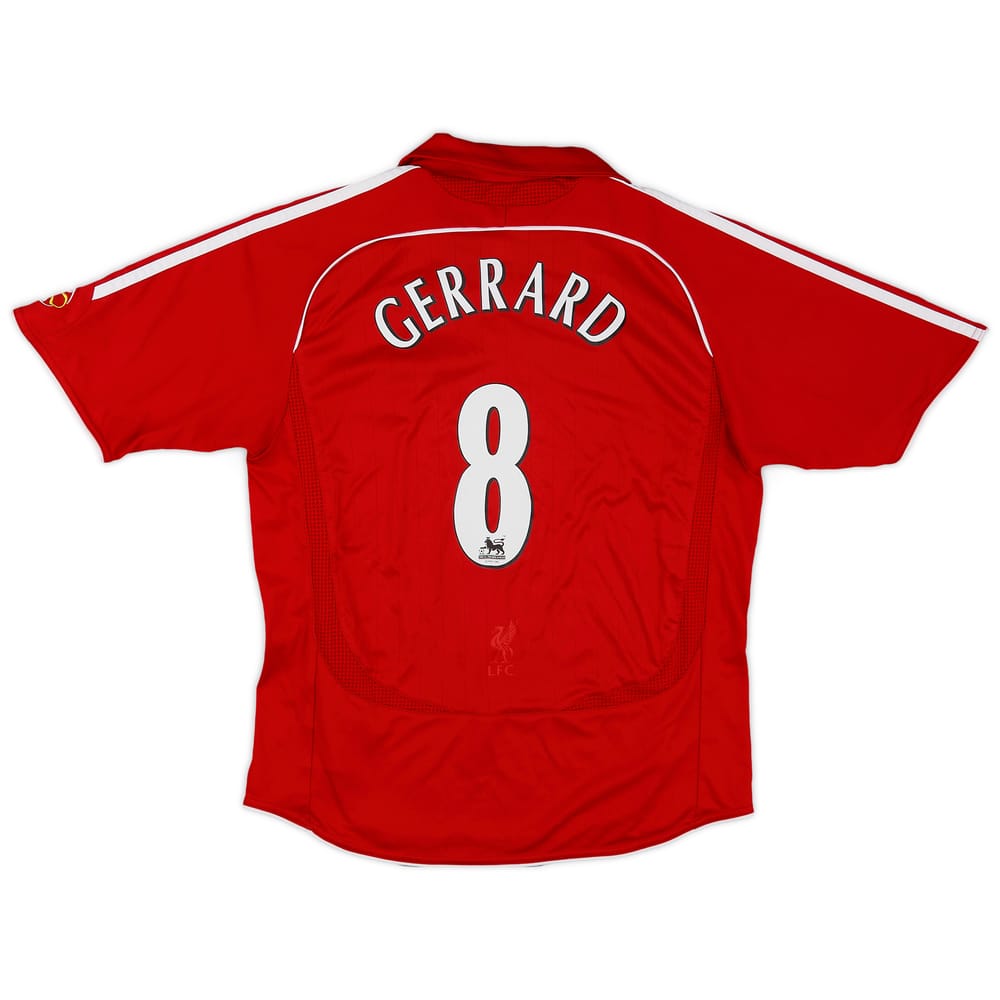 2006-08 Liverpool Home Shirt Gerrard #8 - 7/10 - (M.Boys)