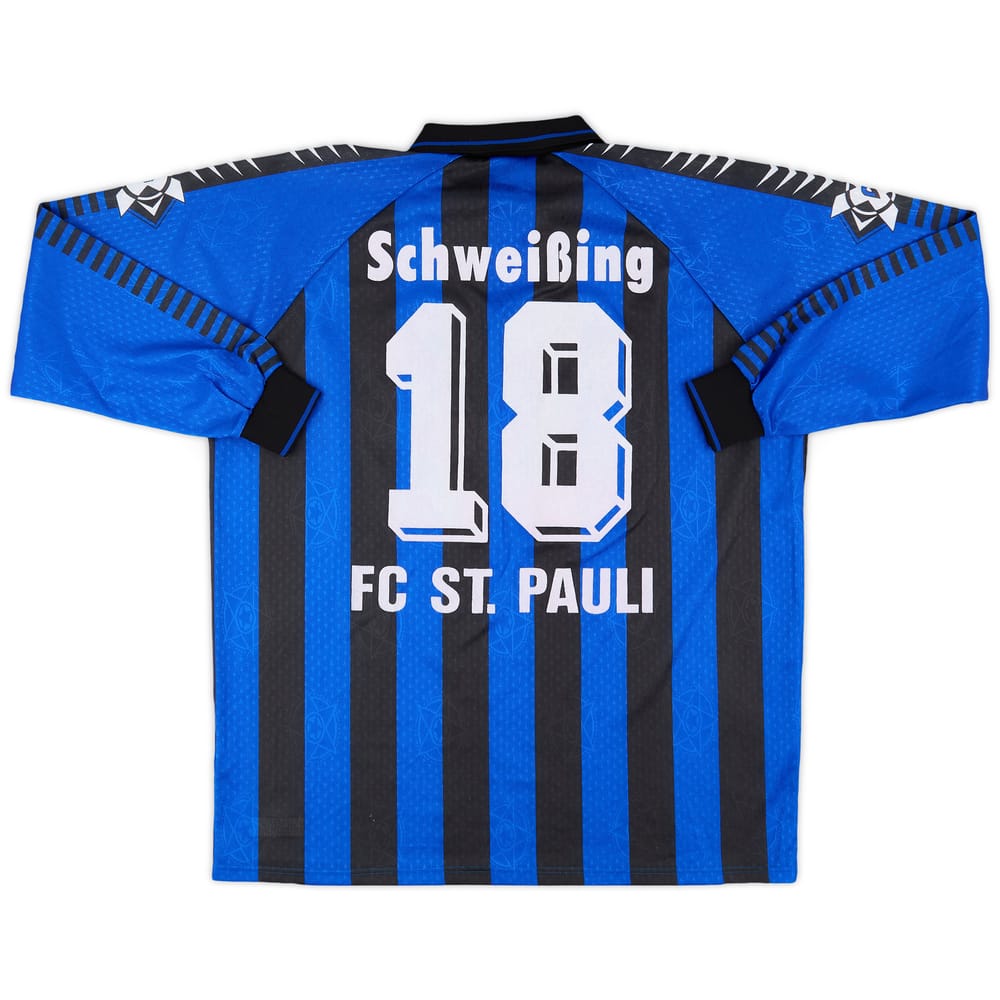 1995-96 St Pauli Match Issue Away Shirt Schweißing #18