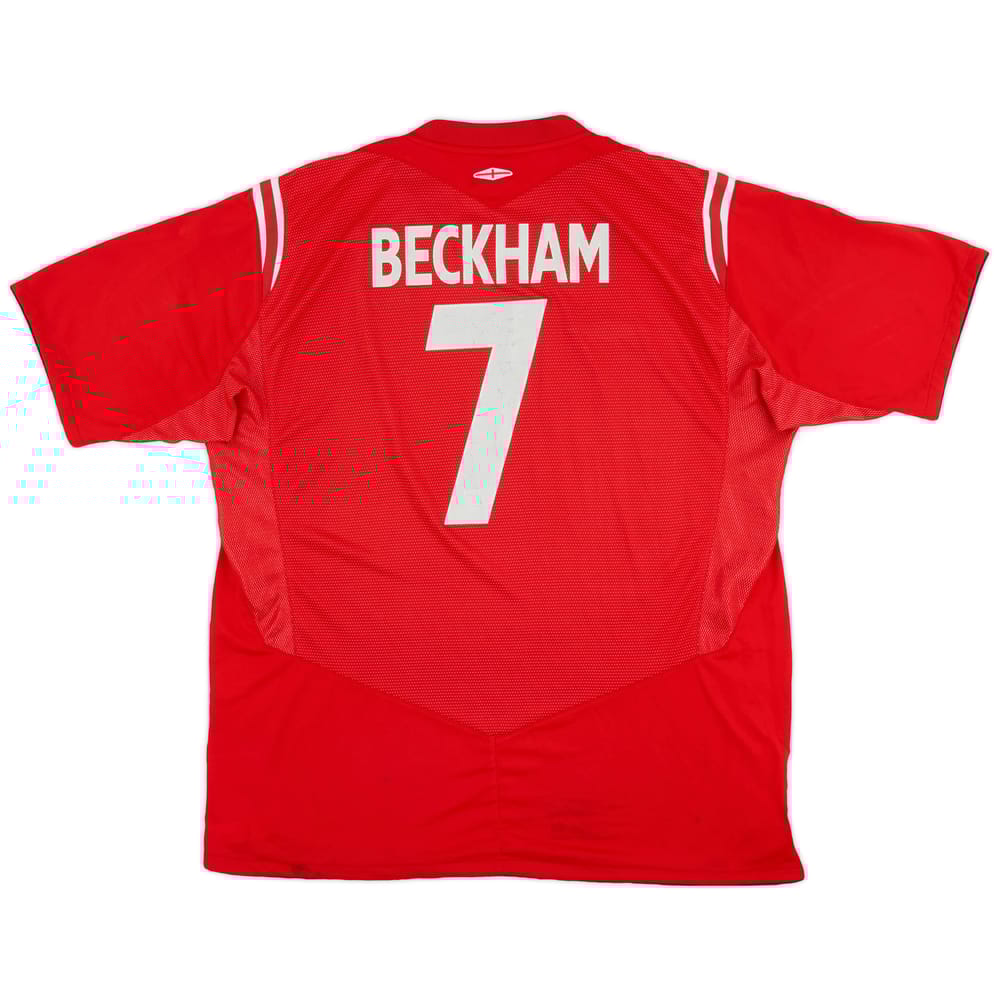 2004-06 England Away Shirt Beckham #7 - 7/10 - (XL)