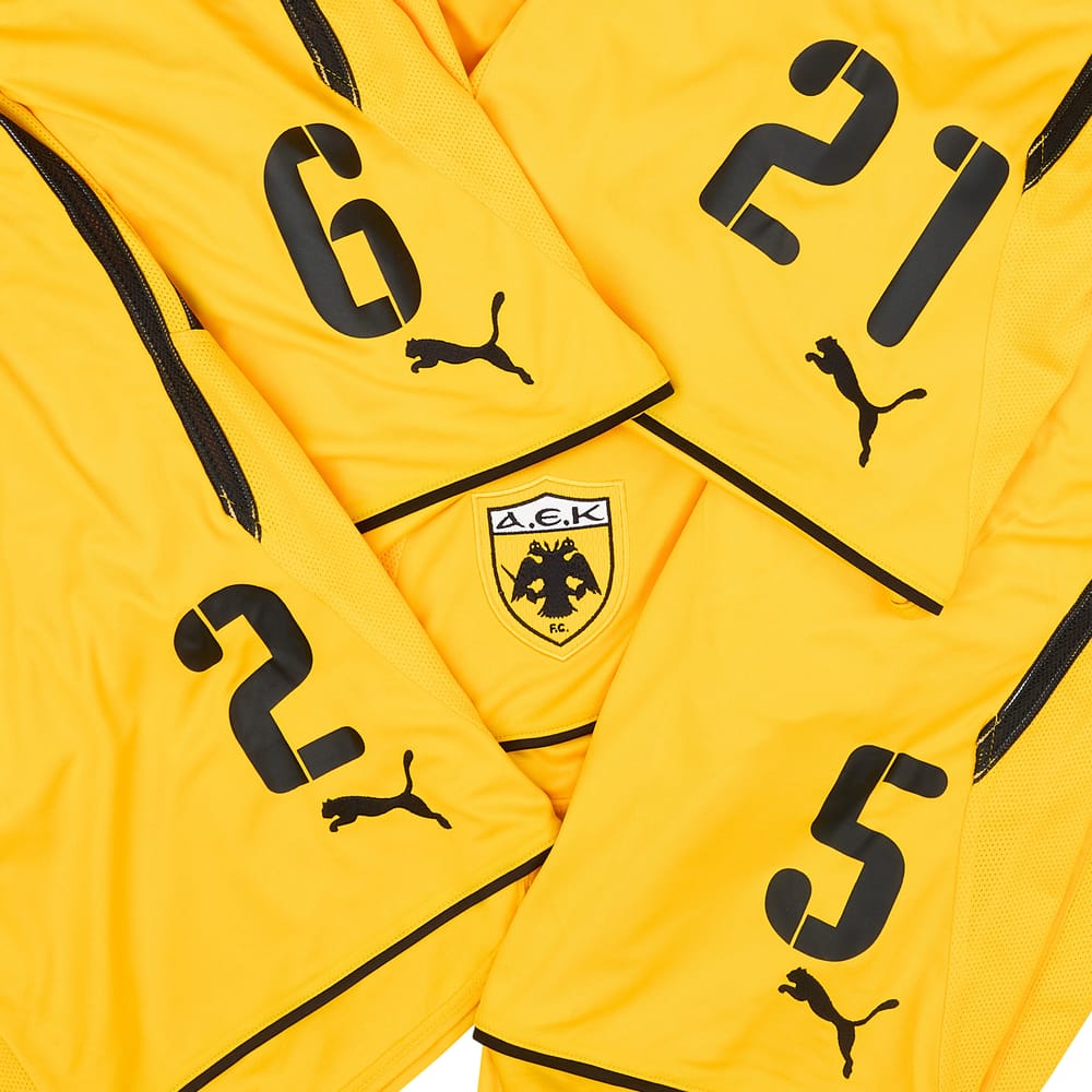 2009-10 AEK Athens Player Issue Home Shorts # (M)