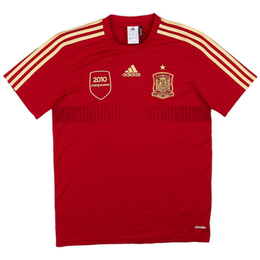 2013-14 Spain '2010 Campeones' adidas Training Shirt - 9/10 - (S)