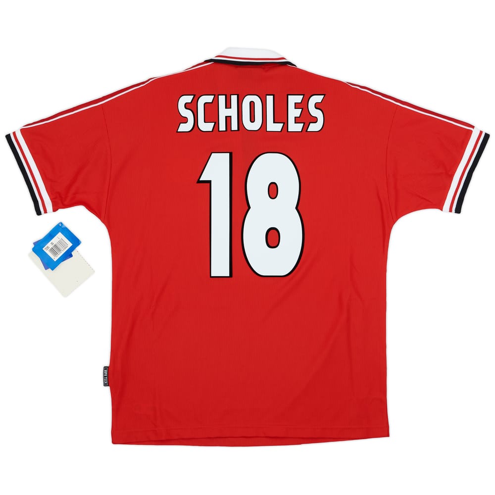 1998-00 Manchester United Home Shirt Scholes #18 (L)