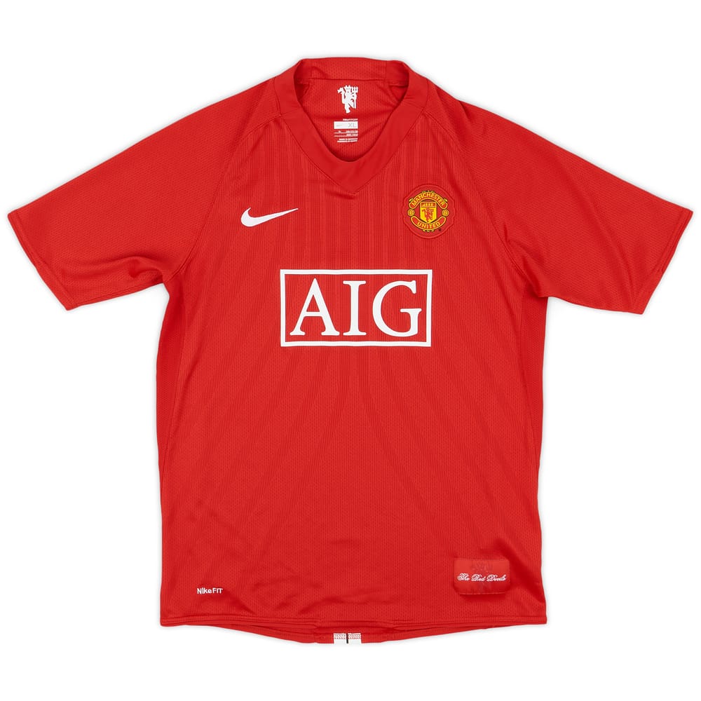 2007-09 Manchester United Home Shirt - 7/10 - (XL.Boys)